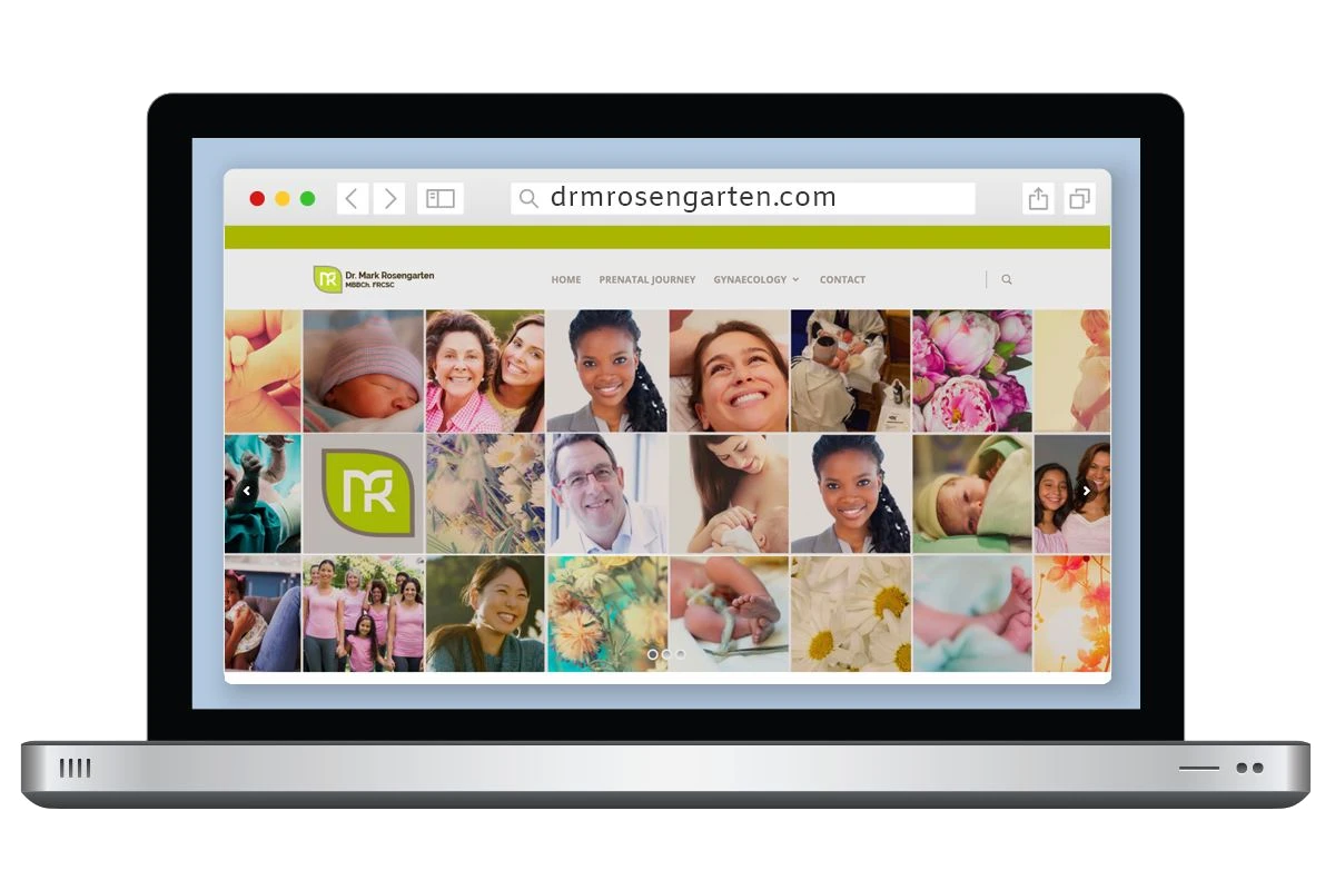 Dr. Rosengarten practice website shown on a laptop